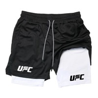 Shorts de sport décontractés pour hommes grandes tailles, respirants, écologiques, à double couche en maille, séchage rapide, imprimé toile, pour l'entraînement sportif