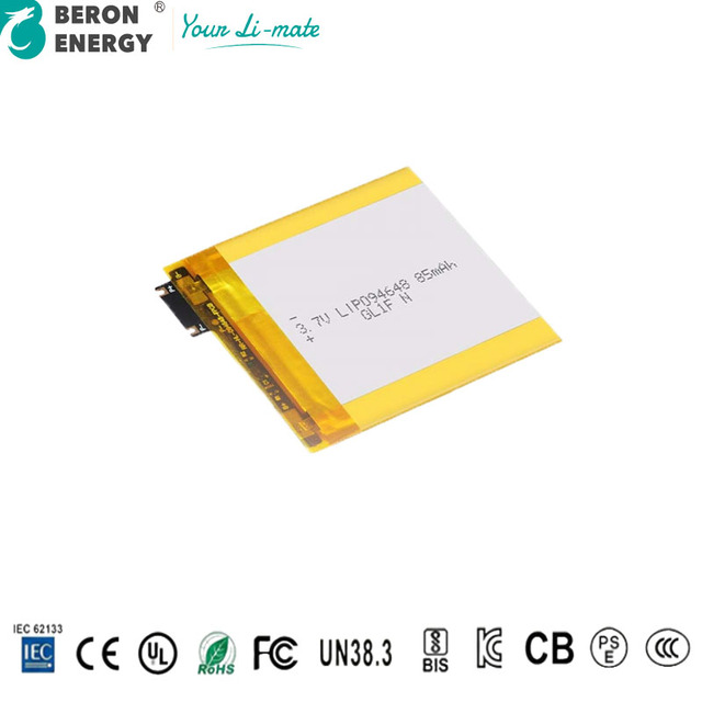OEM/ODM Lipo Battery Pouch Lithium Ion Batteries Ultra Thin 0.9mm for Bluetooth GPS Tracker Asset/Pet/Personal Tracking Device