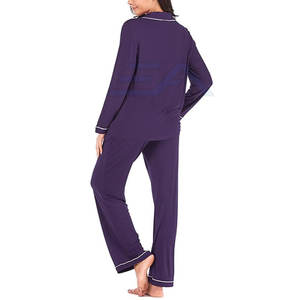 ชุดนอนแขนยาวผ้าฟลีซสำหรับผู้หญิง ปรับแต่งโลโก้ด้านหน้าได้ ผลิตภายใต้แบรนด์ส่วนตัว ผลิตในประเทศปากีสถาน - Product Image 3