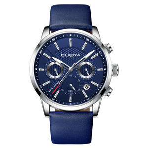 Montres pour hommes <span class=keywords><strong>CUENA</strong></span> 6805, analogiques à quartz, bracelet en cuir, chronomètre, aiguilles luminescentes, calendrier, étanches à 30 m, montres tendance pour hommes - Product Image 6