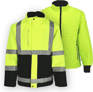 Hivis เสื้อแจ็กเก็ตผู้ชาย, เสื้อแจ็คเก็ตผู้ชายผ้ายืดสีทูโทนรีไซเคิล - Product Image 3