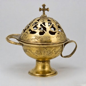 Humo sagrado latón Thurible para rituales de Iglesia incensario quemador de incienso de Iglesia Vintage para ambiente ceremonial y espiritual - Product Image 1