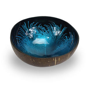 Bols en coquille de noix de coco laqués, magnifique motif de feux d'artifice, bols décorés à la main en laque, prix le plus bas - Product Image 2