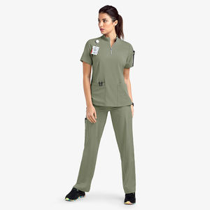 Vente chaude soins infirmiers nouveau Style mode uniforme gommages ensemble en gros impression hôpital Spandex infirmière médical doux extensible gommages - Product Image 5