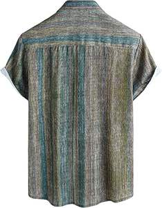 Men's New Fashion <b>Summer</b> Striped Button Knit polo <b>Shirts</b> Short Sleeves Vintage Tops <b>Shirts</b> Men - Product Image 1