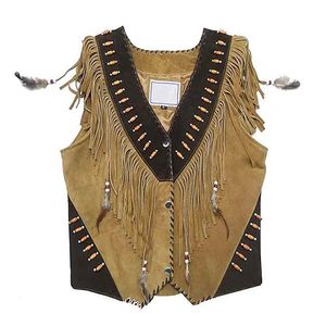 เสื้อกั๊กหนังวัวแบบตะวันตกเสื้อกั๊กแบบวินเทจเสื้อกั๊กคาวบอย - Product Image 1