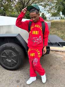 Ensemble de survêtement à capuche et de jogging en coton personnalisé de haute qualité pour hommes pulls à capuche surdimensionnés pantalons de survêtement délavés ensemble de 2 pièces pour hommes - Product Image 3