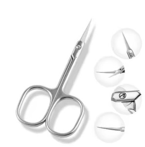 Tijeras profesionales para cutículas curvas de acero inoxidable de alta calidad, punta de hoja afilada para belleza de uñas y cejas, cuidado de la piel seca - Product Image 6