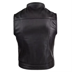 Gilet en cuir d'hiver tendance, nouvelle arrivée, gilet décontracté pour homme, gilet de moto en cuir de vachette, sur mesure, haute qualité, pour homme - Product Image 3
