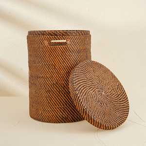 Elegante cesto de mimbre para el hogar, cesta de lavandería y bolsas de forro con asas para almacenamiento de ropa - Product Image 3