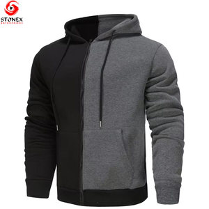 เสื้อฮู้ดซิปผู้ชายสำหรับฤดูหนาว ผ้าฝ้ายฟลีซ 100% ลายเรียบ คุณภาพสูง แห้งเร็ว ระบายอากาศได้ดี ปรับแต่งได้ ขั้นต่ำ 2 ชิ้น - Product Image 1