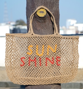 2025 nouvelle tendance écologique grande capacité minimalisme naturel Jute bohème sac de messager ouvert initiale bricolage lettre embelli - Product Image 1