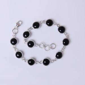 Pulsera de ónix negro con piedras preciosas hechas a mano de Plata de Ley 925, joyería clásica sólida 925, regalo de boda de la mejor calidad, joyería de estilo bohemio - Product Image 2