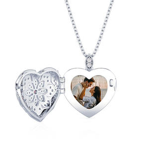 Jeulia Custom Birthstone Hollow Heart Photo <b>Locket</b> Necklace in Gold Plated Stainless Steel - Product Image 3