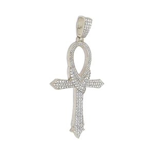 Cruz Colgante Lujo Oro Diamante Corte Redondo Diamante Hiphop Cruz Colgante De Mantra Diamante - Product Image 3