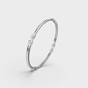 IGI Certified Lab Grown Round Diamond Infinity Knot <b>Bangle</b> <b>Bracelet</b> in Solid 925 Sterling Silver - Product Image 1