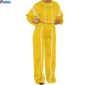 Conjunto Deportivo Estampado para Invierno, Cómodo, Estilo Hip Hop, Hombros Caídos, 100% Algodón, Diseño 2 en 1, Tallas Grandes para Mujer, Nueva Llegada - Product Image 3