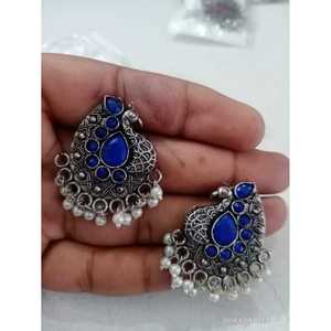 Boucles d'oreilles en perles de paon - Product Image 2