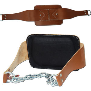 Ceinture de musculation professionnelle en cuir véritable avec chaîne métallique réglable pour la musculation, le bodybuilding et la force athlétique - Product Image 4