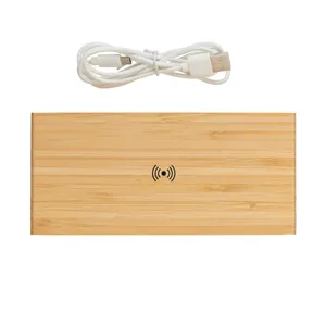 5W Eco-Friendly <b>Bamboo</b> Wireless Alarm Desk & <b>Table</b> Clock Innovative Gadgets - Product Image 5