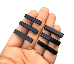 Amazing 6 Pieces Top Quality Natural Black Onyx Gemstone Smooth Pencil Shape Briolette Stick Beads Making Handmade Jewelry