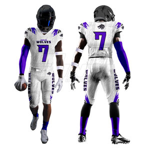 Nuevo diseño único de uniformes de fútbol americano, juego de sarga de aparejos transpirables con mangas cortas para equipos - Product Image 2