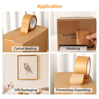 Rouleau de ruban adhésif en papier kraft inscriptible avec impression de logo personnalisé, ruban écologique pour la marque et le scellage