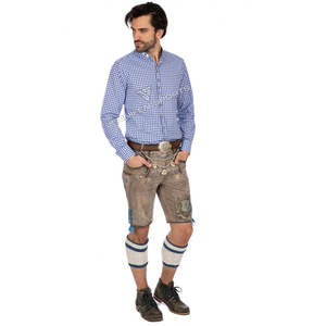 Camisa personalizada de tela de algodón 100% a cuadros para hombre, manga larga, cierre de botón, cuello redondo, Etiqueta interior de cuello personalizado - Product Image 3