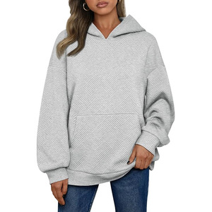 Sudadera con Capucha de Gran Tamaño para Mujer, de Alta Calidad, al por Mayor, Estilo Casual, Texturizada, para Otoño e Invierno, con Bolsillos, Estilo Y2K - Product Image 6