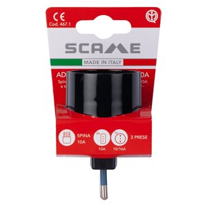 Adaptador de Enchufe Eléctrico Negro 2 X 2P+T 10A (Estándar Italiano) 1 X 2P+T 10A (Estándar Italiano/Alemán para ICs) - Product Image 2