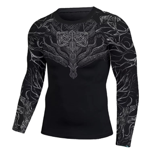 Maillots de bain élégants et fonctionnels inspirés du Jiu Jitsu, rashguard tendance BJJ pour hommes et femmes, rashguard multicolore - Product Image 1