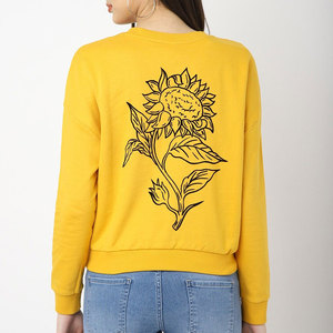 Sudadera de Mujer con Estampado Moderno, Hombros Caídos, Manga Larga, Gruesa, de Felpa, Ropa de Invierno Personalizable - Product Image 2