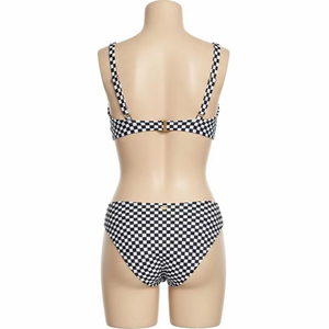 Ensemble de bikini à carreaux écologique en deux pièces, nylon recyclé, élasthanne extensible, séchage rapide, maillot de bain, plage, piscine, mode estivale - Product Image 4