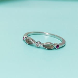 Anillo de piedra natal de Plata de Ley 925 de alta calidad, ajuste de doble gota, cenizas de leche materna, joyería de resina para el cabello, componente de recuerdo en blanco - Product Image 5