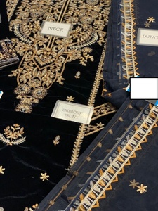 Vestido indio paquistaní bordado de terciopelo, Kameez Salwar, con trabajo manual pesado, oferta, 2022 - Product Image 5