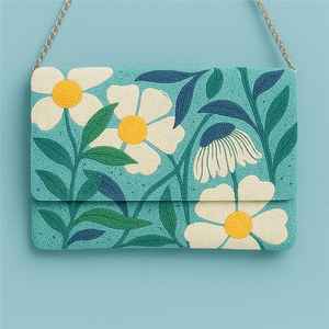 Daisy Floral <b>Clutch</b>, Beaded <b>Pink</b> Flower Purse, Custom Name Beaded <b>Bag</b>, Handmade Beaded Daisy <b>Clutches</b>, Spring Crossbody - Product Image 1