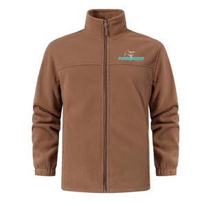 Vente en gros personnalisée veste à col vierge OEM en polaire de qualité supérieure pour hommes, veste d'échauffement en polaire d'automne 400 g/m² - Product Image 5