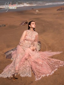 Traje Salwar Kameez de Organza Pesada con Bordado Estilo Indio y Pakistaní para Mujer, Vestido y Kurtis Estilo Musulmán Pesado - Product Image 5