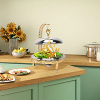Dernier modèle pour hôtel, ensemble de plats chauds pour buffet, équipement de traiteur, design royal, chauffe-plats de luxe, buffet en acier inoxydable