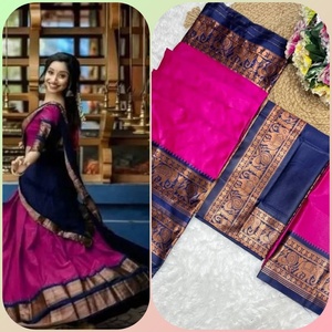 Lehenga Choli en soie Kanjivaram avec dupatta Banarasi, tenue de mariage indienne, travail lourd, tenue de soirée, en gros - Product Image 3