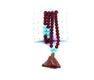 Rudra Gems - Cuentas de Oración Musulmanas Misbaha Tasbih de Ónix Rojo Natural de Alta Calidad, Chapadas en Oro, Tamaño Pequeño para Hombre - Product Image 3