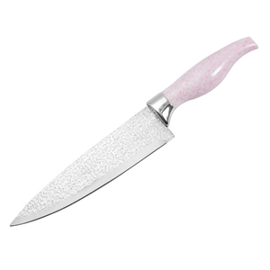 Cuchillo de chef de cocina de 7 pulgadas de color rosa al por mayor con hoja afilada de acero inoxidable para cortar carne, frutas y verduras - Product Image 1