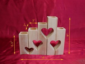 Bougeoir en bois à six colonnes, idéal pour la décoration intérieure, centre de table et éclairage festif, fabriqué à la main en Inde - Product Image 6