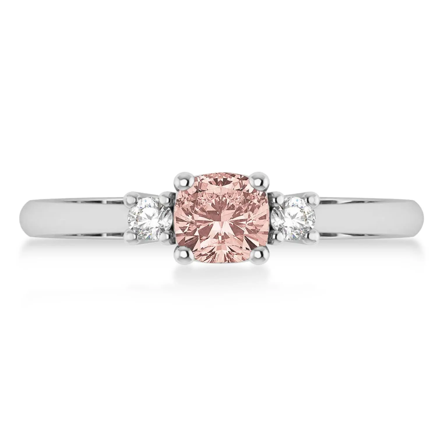 Edler Schmuck Gute Qualität 14 Karat Weißgold Ring Großhandel Vintage Verlobung Damen Pink Morgan ite und 0,1 CTS White Diamond Ring