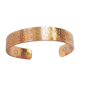 Pulsera magnética de cobre hecha a mano unisex con diamante y Perla, diseño personalizado, brazalete abierto, boda, Día de San Valentín, el mejor regalo - Product Image 1