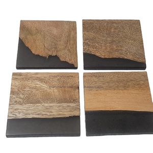 Posavasos de madera ecológicos hechos a mano modernos para bebidas y velas para vidrio, esteras y almohadillas - Product Image 1