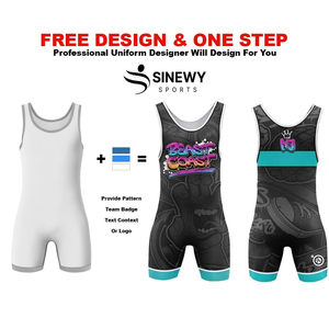 Combinaisons de lutte unisexes personnalisées, sublimées, de haute qualité, prix d'usine bon marché - Product Image 4