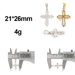 Luxury Baguette Cut Moissanite Cross Pendant Necklace for Me in Gold and <b>Silver</b> Plated 925 Sterling <b>Silver</b> with <b>Rope</b> <b>Chain</b> - Product Image 4