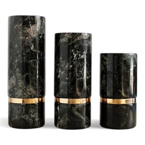 Luxury Red <b>Marble</b> Tall Pillar <b>Candle</b> <b>Holder</b> with Natural Stone Veins for Elegant Home Decor Accent - Product Image 3