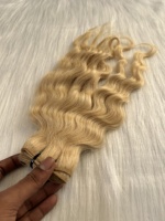 Extensions de cheveux indiens blonds 613 de haute qualité, vierges Remy, décolorés, double trame, résistants à la perte, perméables à la teinture, couleur plus claire